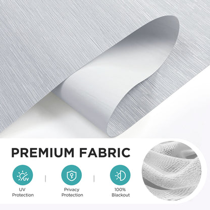 Joydeco Natural Woven Roller Shades for Indoor Windows, Cordless Blackout Blinds with Curved Valance, Thermal Insulated UV Protection Privacy Window Shades for Home and Office