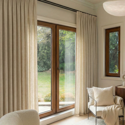 Essential Faux Linen 100% Blackout Curtain