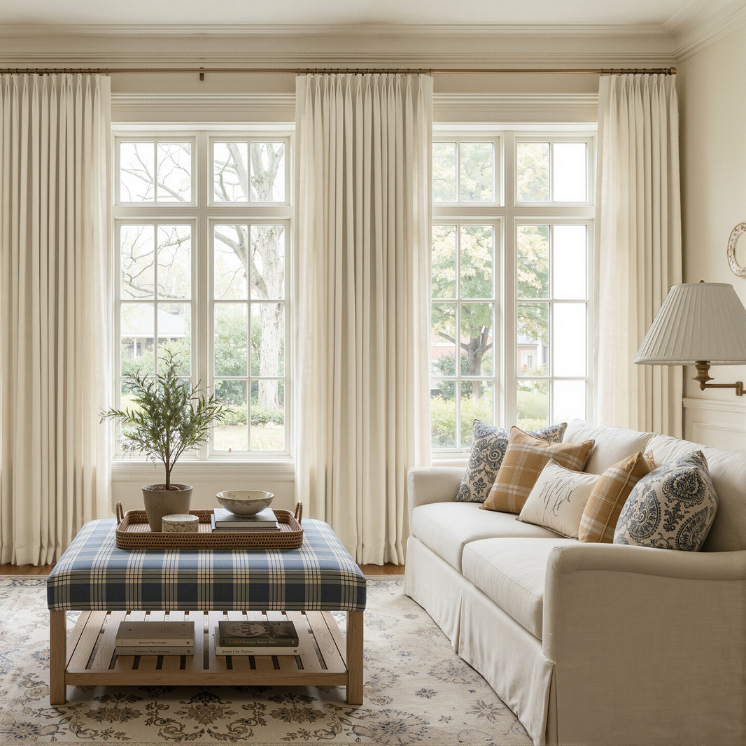 Cortinas de lino personalizadas con filtro de luz Joydeco