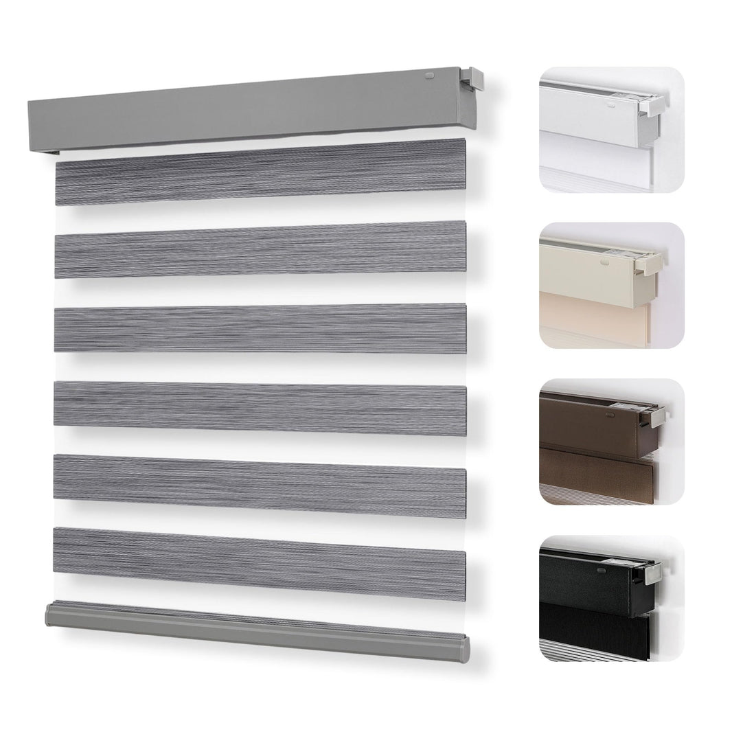 No Drill Zebra Blinds - Cordless, Easy Install Light Filtering Shades