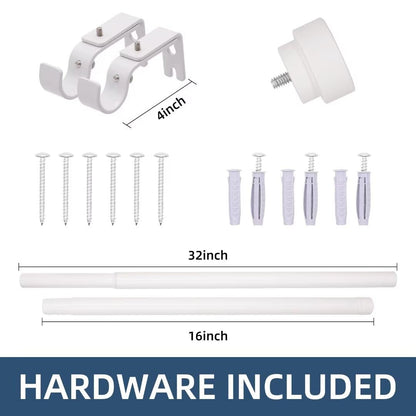 Joydeco Adjustable Heavy Duty Curtain Rod, 32-120 Inch, 1" Diameter, with Decorative Resin Finials