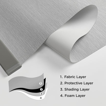 Joydeco 100% Blackout Roller Shades Cordless Blinds for Windows, Free-Stop Shades, UV Protection, Natural Woven Blinds for Home and Office, Light-Proof Aluminum Cover