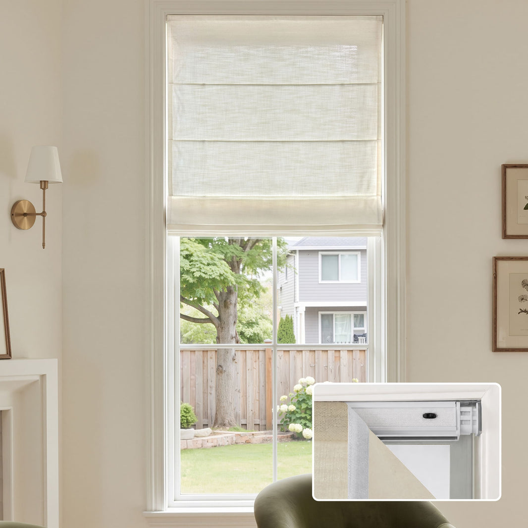 Cortinas opacas de lino Joydeco Flaxaline