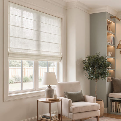Avery Textured Linen Blend Light Filtering Roman Shade