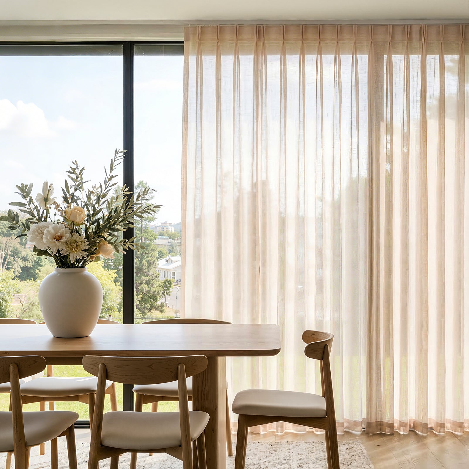 Willow lightweight light filtering linen curtain, sheer & airy