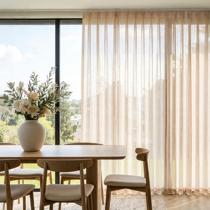 Willow lightweight light filtering linen curtain, sheer & airy