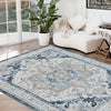 Joydeco Runner Rug Non Slip Machine Washable Vintage Rug, Low Pile Non Slip Chenille Print Rugs for Living Room, Entryway, Bedroom, Kitchen and Corridor, Bathroom