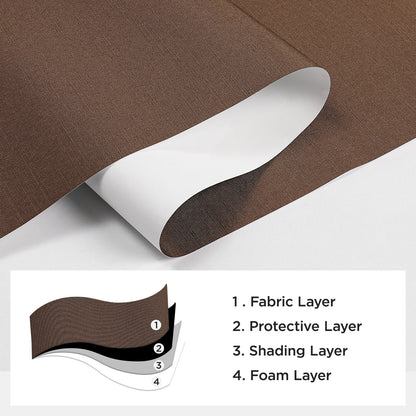 Joydeco 100% Blackout Roller Shades Cordless Blinds for Windows, Free-Stop Shades, UV Protection, Natural Woven Blinds for Home and Office, Light-Proof Aluminum Cover