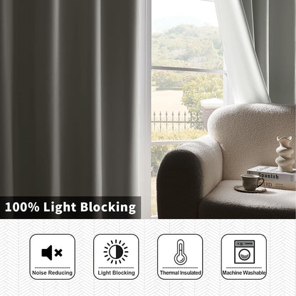Joydeco Linen Blackout Curtains for Bedroom 84 Inches Long Grommet Heavy Duty Living Room Drapes Thermal Insulated Noise Reduce Cancelling Curtains 2 Panels W52 x L84 Inch Pure White