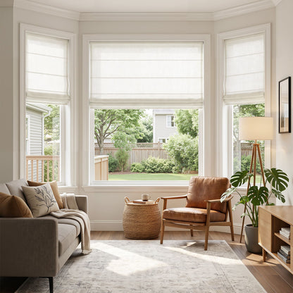 Linden Linen Blend Sheer Roman Shade