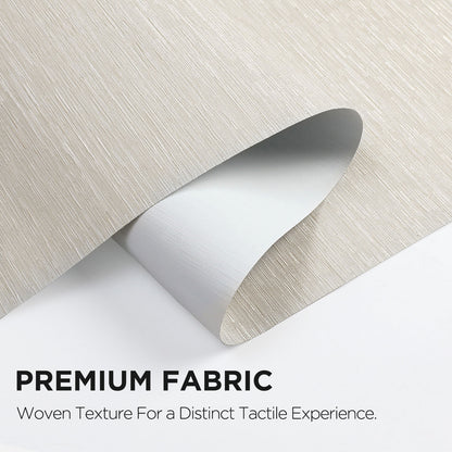 Joydeco Natural Woven Roller Shades for Indoor Windows, Cordless Blackout Blinds with Curved Valance, Thermal Insulated UV Protection Privacy Window Shades for Home and Office