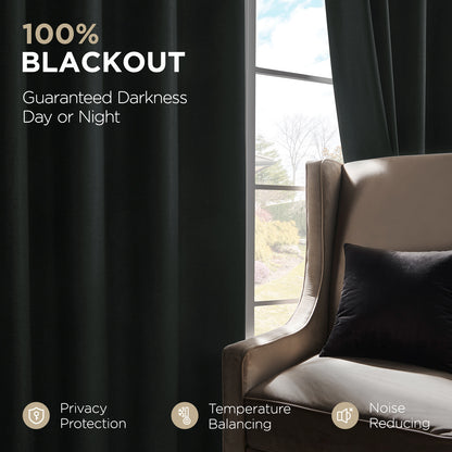 Joydeco Blackout Curtains Linen 100% Blackout Curtain for Bedroom, Rod Pocket & Back Tabs Window Drapes 2 Panels Set