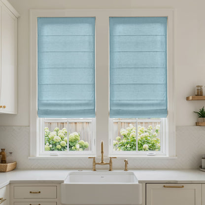 Oak Cotton Linen Semi-Blackout No-Drill Roman Shade