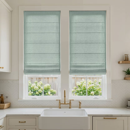 Oak Cotton Linen Semi-Blackout No-Drill Roman Shade
