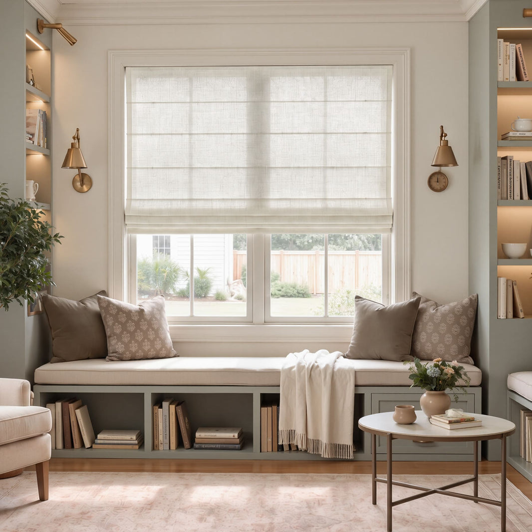 Avery Textured Linen Blend Light Filtering Roman Shade