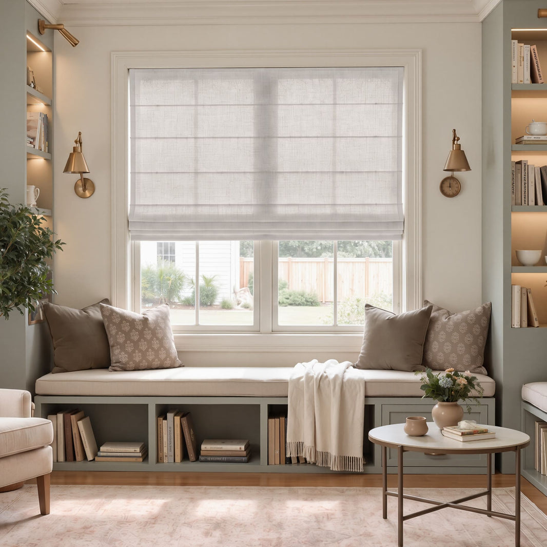 Avery Textured Linen Blend Light Filtering Roman Shade