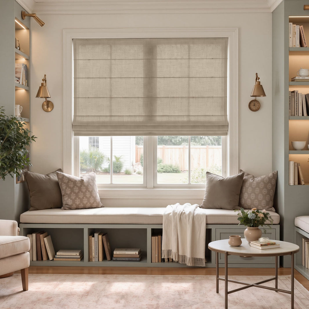 Avery Textured Linen Blend Light Filtering Roman Shade