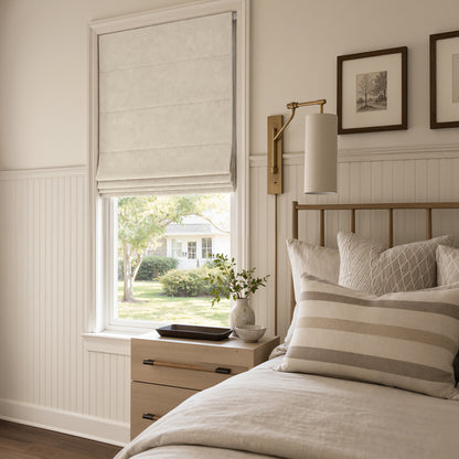 Clara Textured Light Filtering No-Drill Roman Shade