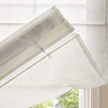 Linden Linen Blend Sheer Roman Shade