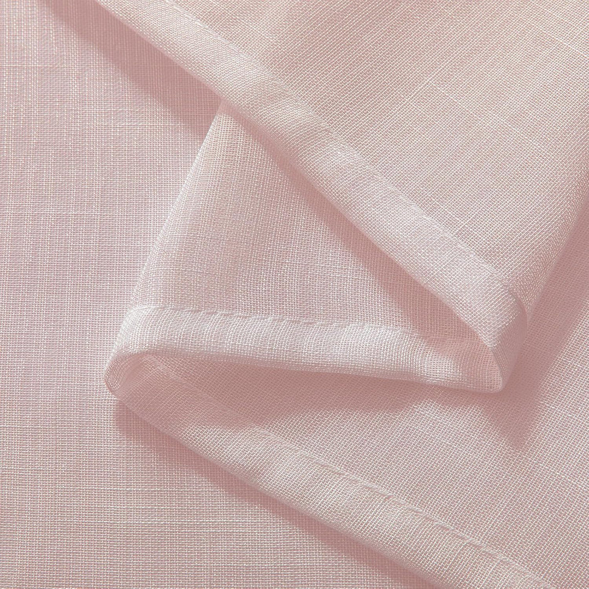 Joydeco sheer beige curtains with linen texture fabric close-up showing weave detail for living room.