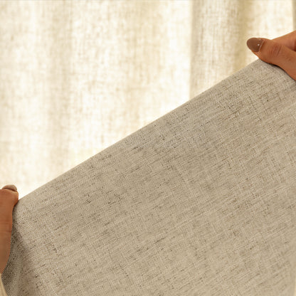 Essential Faux Linen 100% Blackout Curtain