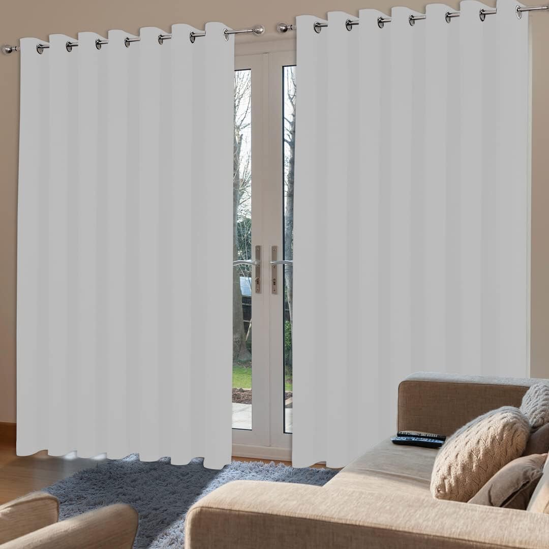 Joydeco Blackout Curtains sliding glass door curtains,  patio sliding door living room extra wide curtains, room partition curtains. - Joydeco