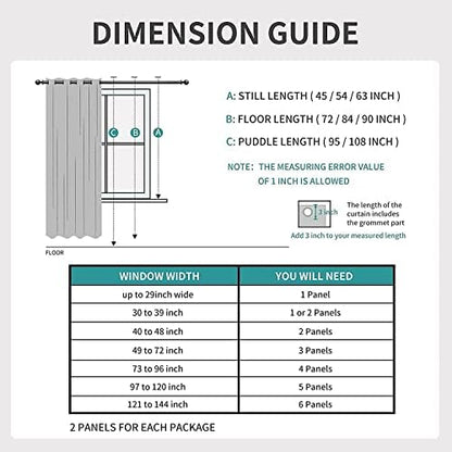 Joydeco Blackout Curtains 84 Inches Long 2 Panels Burg, Room Darkening Drapes Long for Bedroom, Textured Thermal Drapes 2 Panels Set(42x84 inch, Greyish White)