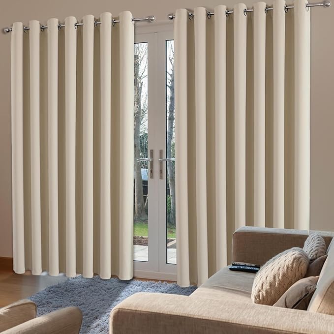 Joydeco Blackout Curtains sliding glass door curtains, patio sliding door living room extra wide curtains, room partition curtains.