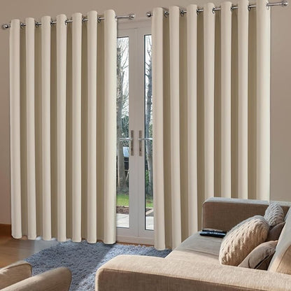 Joydeco Blackout Curtains sliding glass door curtains, patio sliding door living room extra wide curtains, room partition curtains.