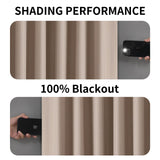 Joydeco 100% Blackout Curtains Irish Cream Long for Bedroom Living Room - 2 Panels Set Burg Room Darkening Black Out Curtains