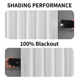 Joydeco 100% Blackout Curtains White Long for Bedroom Living Room - 2 Panels Set Burg Room Darkening Black Out Curtains