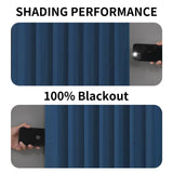 Joydeco 100% Blackout Curtains Deep Blue Long - Joydeco