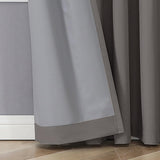 Joydeco 100% Blackout Curtains Grey Long for Bedroom Living Room - 2 Panels Set Burg Room Darkening Black Out Curtains - Joydeco