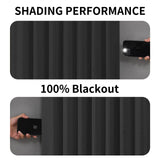 Joydeco 100% Blackout Curtains Black Long for Bedroom Living Room - 2 Panels Set Burg Room Darkening Black Out Curtains