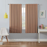 Joydeco 100% Blackout Curtains Cappuccino Long for Bedroom Living Room - 2 Panels Set Burg Room Darkening Black Out Curtains