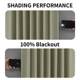 Joydeco 100% Blackout Curtains Olive Branch - Joydeco