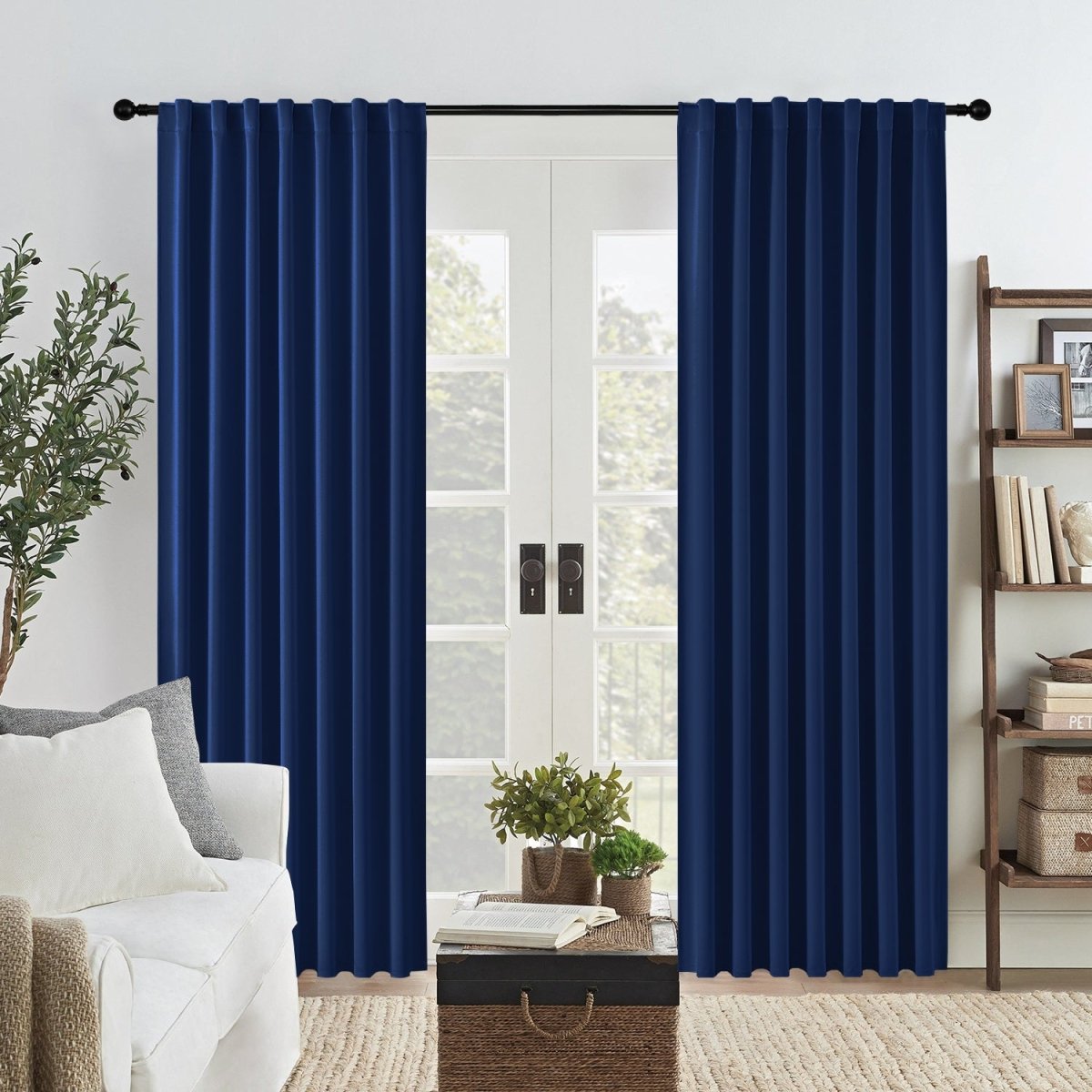Joydeco Blackout Curtains 96 Inch Length 2 Panels Set for Bedroom-Royal Blue