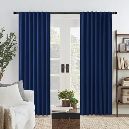 Joydeco Blackout Curtains 96 Inch Length 2 Panels Set for Bedroom-Royal Blue