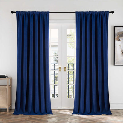 Joydeco 100% Blackout Velvet Curtains - 2 Panels , Thermal Insulated, Privacy