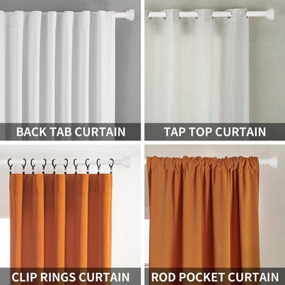 Joydeco Adjustable Heavy Duty Curtain Rod, 32-120 Inch, 1" Diameter, with Decorative Resin Finials