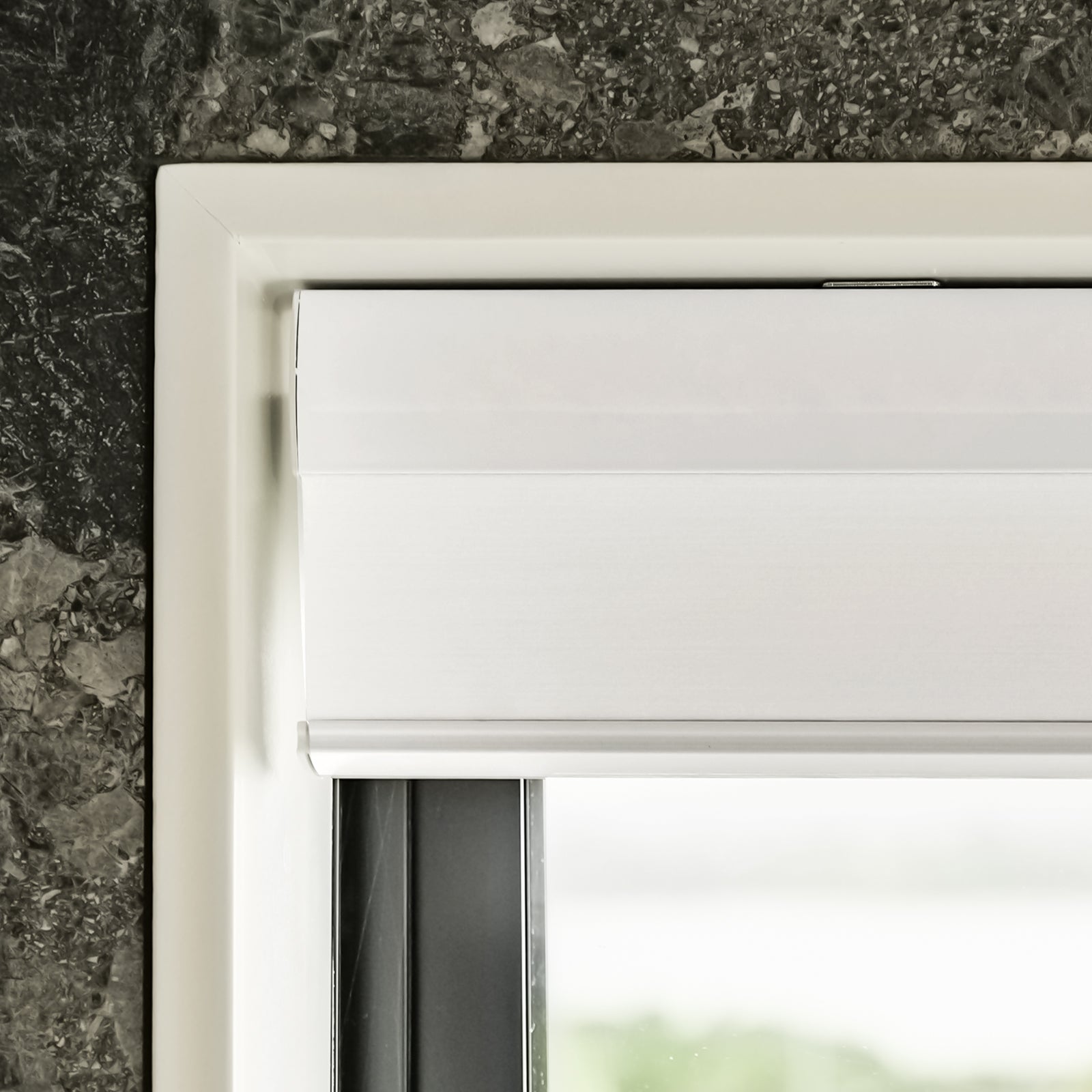 White Solace cellular shade by Joydeco; breathable, light filtering honeycomb fabric, blinds and shades.
