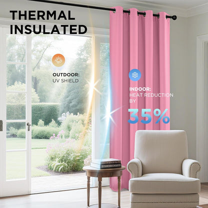Joydeco Blackout Curtains Thermal Insulated Long Curtains& Drapes 2 Panels Set Various sizes and colors