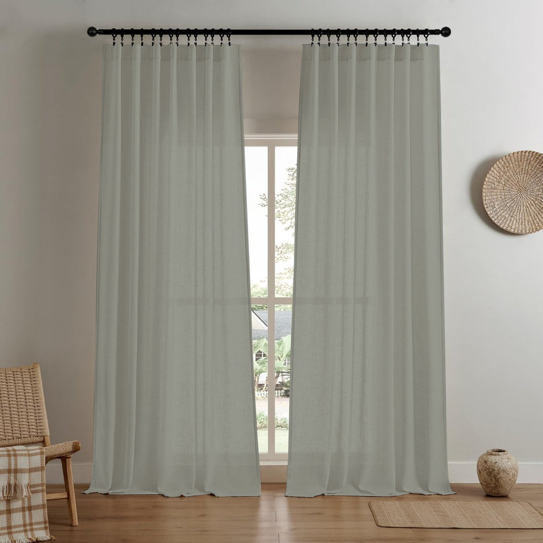 Cortinas de lino personalizadas con filtro de luz Joydeco