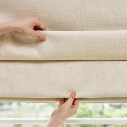 Haven Linen Blend Blackout No-Drill Roman Shade