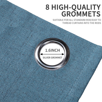 Rideaux Joydeco 100 % occultants en lin, isolation thermique, en toile de jute, 2 panneaux