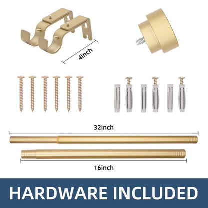 Joydeco Adjustable Heavy Duty Curtain Rod, 32-120 Inch, 1" Diameter, with Decorative Resin Finials