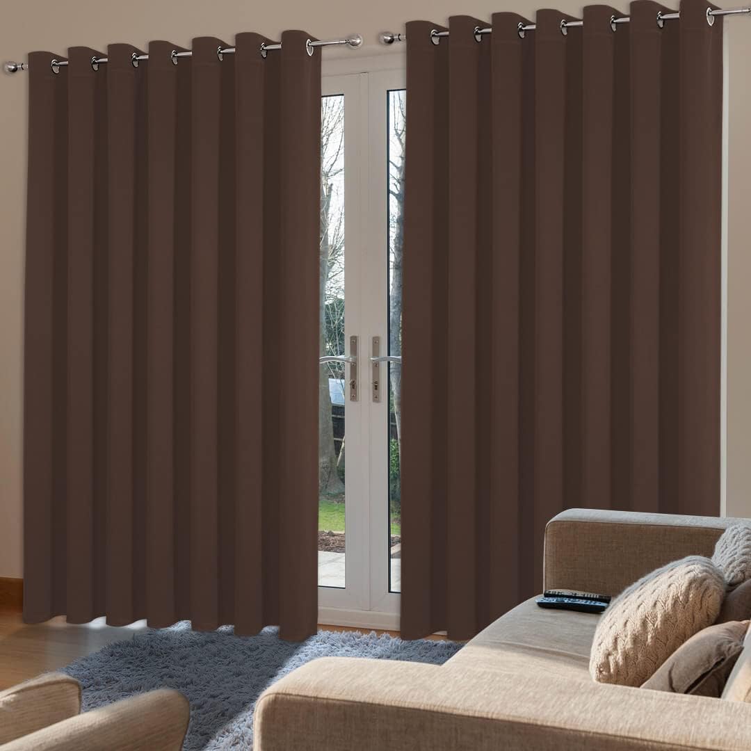 Joydeco Blackout Curtains sliding glass door curtains, patio sliding door living room extra wide curtains, room partition curtains.