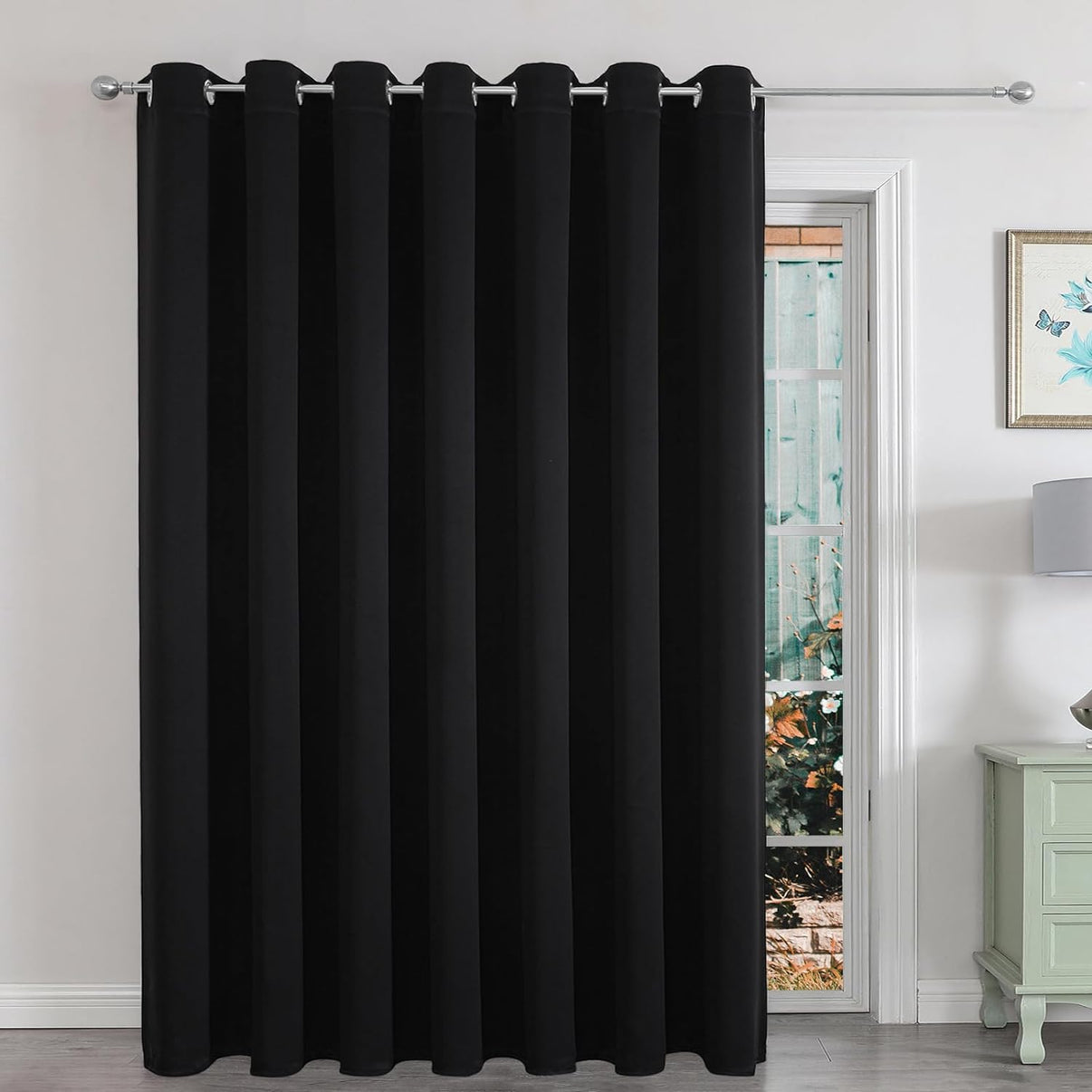 Joydeco Blackout Curtains sliding glass door curtains, patio sliding door living room extra wide curtains, room partition curtains.