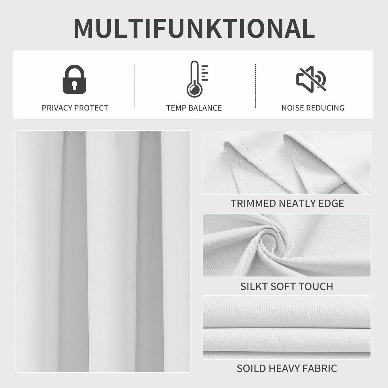 Joydeco Blackout Curtains 2 Panels Set, featuring thermal insulated long curtains