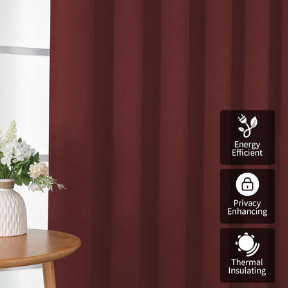 Joydeco Blackout Curtains sliding glass door curtains, patio sliding door living room extra wide curtains, room partition curtains.